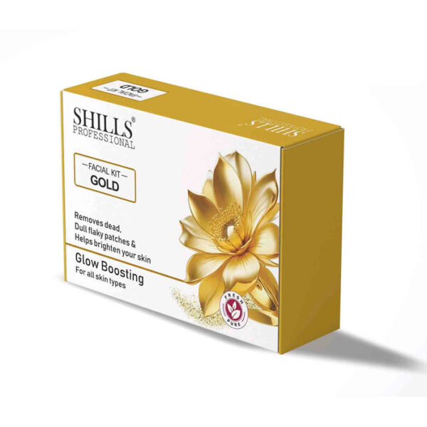 SHILLS PROFESSIONAL FACIAL KIT GOLD REMOVE DEAD, DULL FLAKY PATCHES & HELPS YOUR SKIN GLOW BOOSTING FOR ALL SKIN TYPES