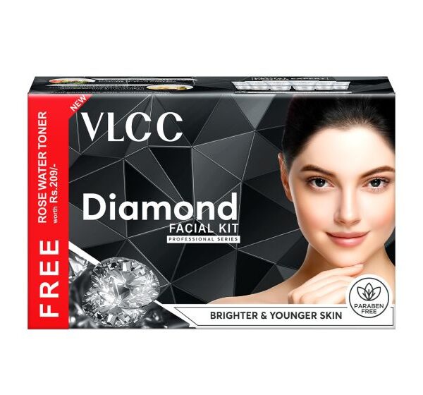 VLCC Diamond Facial Kit With Free Rose Water Toner For Skin Purifying Facial 400 gm