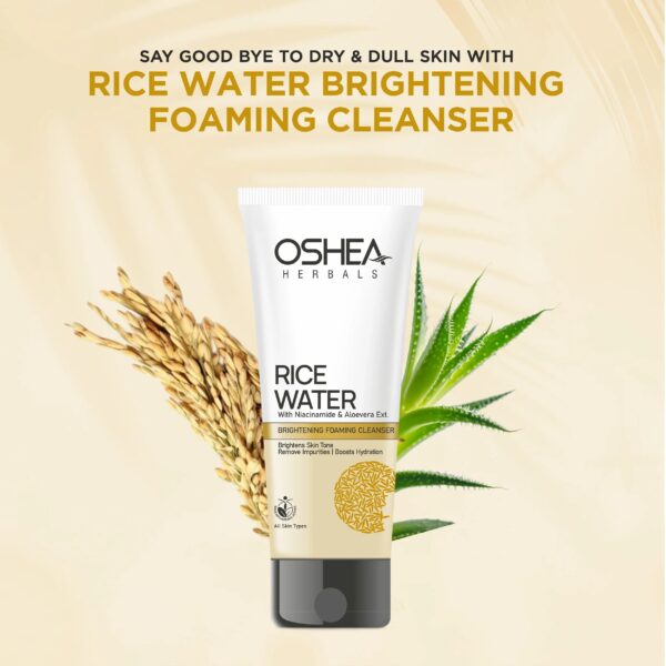 OSHEA HERBALS RICE WATER WITH NIACINAMIDE & ALOEVERA EXT. BRIGHTEN SKIN TONE REMOVE IMPURITIES | BOOST HYDRATION