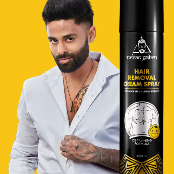 URBAN GABRU HAIR REMOVAL CREAM SPRAY WITH ALOE VERA AND LEMON EXTRACTS DERMATOLOGICALLY TESTED (200ML)