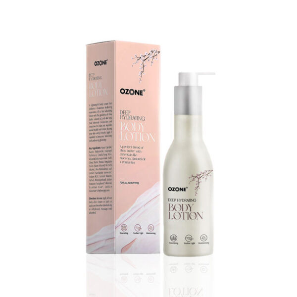 OZONE DEEPHYDRATING BODYLOTION A PERFECT BLEND OF SHEA BUTTER WITH ESSENTISLS LIKE ALOEVERA ALMOND OIL & PENTAVITIN